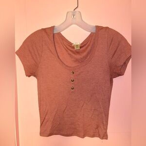 Short Sleeve Top with Buttons